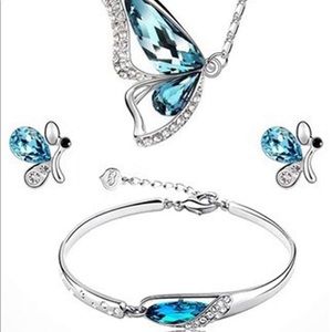 3pcs silver jewelry set.